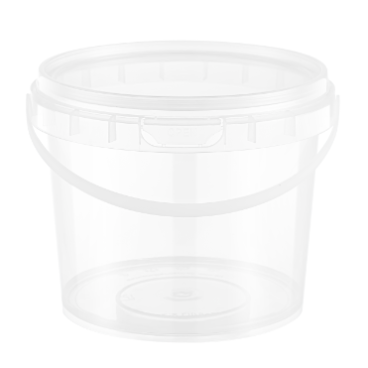 5Ltr Bucket with Handle and Lid-Clear;218mm(T) x 198mm(H) x 185mm(B)