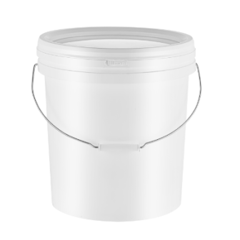15Ltr Bucket with Handle and Lid-White;275mm(T) x 320mm(H) x 240mm(B)