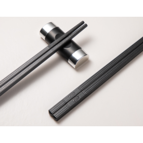 240mm Chopsticks 5 Pair/Pack Black with 福 Pattern