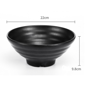 Melamine Noodle Bowl 220x98mm(DxH)-Black
