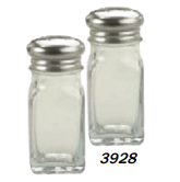Salt & Pepper Shaker Pair - S/Steel Top Glass 60ml