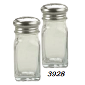 Salt & Pepper Shaker Pair - S/Steel Top Glass 60ml