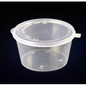 4oz Round Sauce Container with Hinged Lid (1000 pcs)