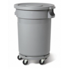 Grey Plastic Bin 80 Litre with Lid & Dolly
