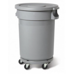 Grey Plastic Bin 80 Litre with Lid & Dolly