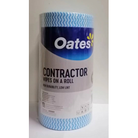 Oates Contractor Extra Thick Wipes Roll- Blue 90 wipes-30x50cm each (45m Roll)