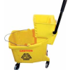 Yellow Plastic Mop Waring and Bucket