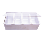 S/Steel Condiment Trays 4 Compartment