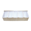 S/Steel Condiment Trays 5 Compartment