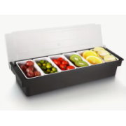 Plastic Condiment Trays 4/5/6 compartment - Black