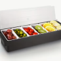 Plastic Condiment Trays 4/5/6 compartment - Black
