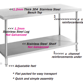  304 S/Steel Work Bench 1200x700x900Hmm