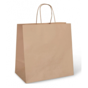 Paper Carry Bag Large Kraft Twist Handle 30x30x18cm (250/Ctn)