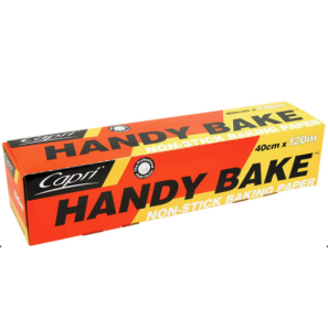 40cm x 120m Silicone Baking Paper Handy Bake Roll White