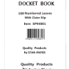 Single Docket Book 100 Leaves with Claim Slip-Take Away (lengthening) (10/pack)