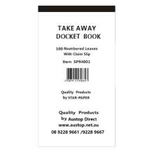 Single Docket Book 100 Leaves with Claim Slip-Take Away (lengthening) (10/pack)