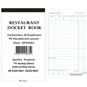 Duplicate Docket Book 50 Leaves-Carbonless (10/pack)
