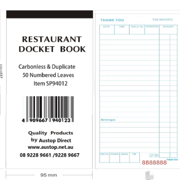 Duplicate Docket Book 50 Leaves-Carbonless (lengthening) (10/pack)
