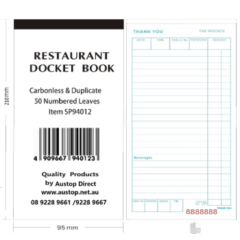 Duplicate Docket Book 50 Leaves-Carbonless (lengthening) (10/pack)