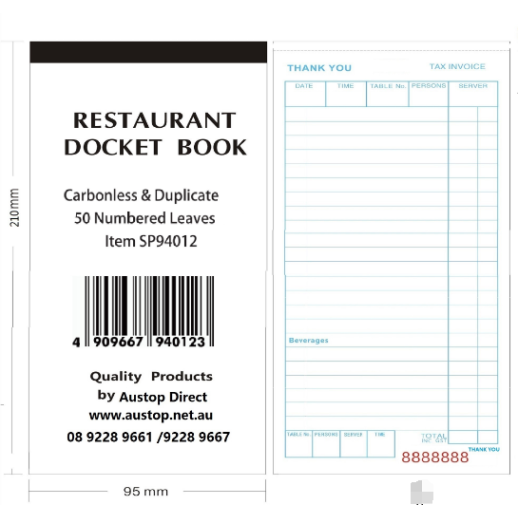 Duplicate Docket Book 50 Leaves-Carbonless (lengthening) (10/pack)
