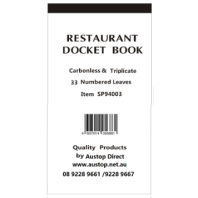 Triplicate Docket Book 33 Leaves-Carbonless (10/pack)
