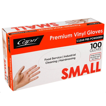 Small Natural Vinyl Gloves - Powdered (100/Box)