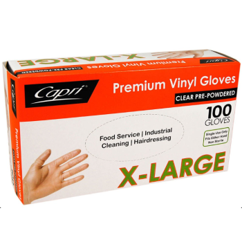 Extra Large Natural Vinyl Gloves - Powdered (100/Box)