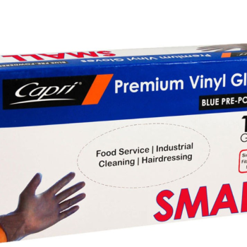Small Blue Vinyl Gloves - Powdered (100/Box)