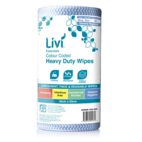 Livi Wipes Roll - Blue 90 Sheets-30x50cm each (45m Length)
