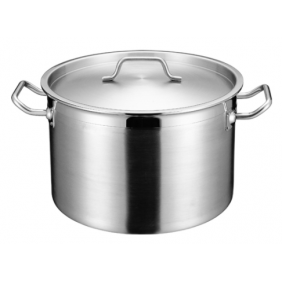 S/Steel Saucepots with Lid 36X24cm(H) 24L (High impact 3 ply thermal base)