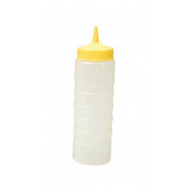 Clear Squeeze Bottle 750ml with Yellow Lid