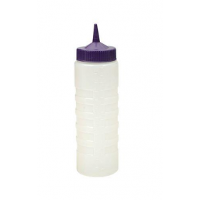 Clear Squeeze Bottle 750ml with Purple Lid