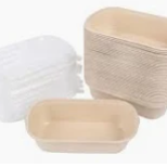850ml Fibre Rectangle Salad Bowl Sugarcane (500/box)
