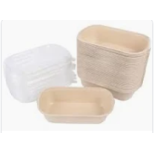 850ml Fibre Rectangle Salad Bowl Sugarcane (500/box)