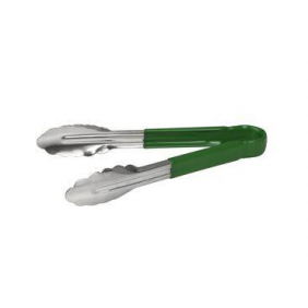 300mm S/Steel Tong with Plastic Handle Green