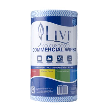 Livi Wipes Roll - Blue 90 Sheets-30x50cm each (45m Length)