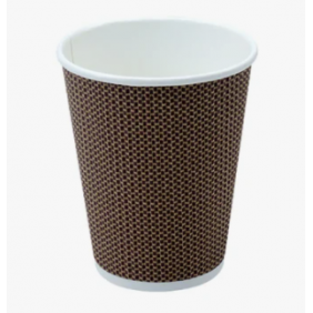 16oz Coffee Cup C/WAVE WRAP-Brown (500/box)