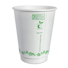 12oz Coffee Cup Double Wall with PLA Lined (500/box)
