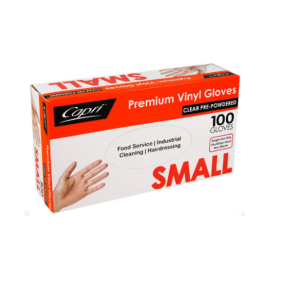 Small Natural Vinyl Gloves - Powdered (100/Box)