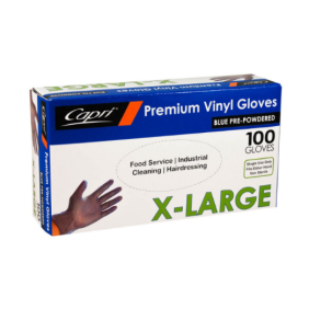 Extra Large Blue Vinyl Gloves - Powdered (100/Box) 