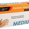Medium Natural Vinyl Gloves - Powder Free (100/Box)