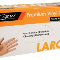 Large Natural Vinyl Gloves - Powder Free  (100/box)  
