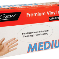 Medium Natural Vinyl Gloves - Powdered (100/Box) 