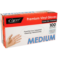 Medium Natural Vinyl Gloves - Powdered (100/Box) 
