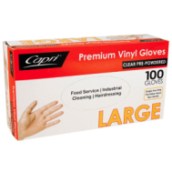 Large Natural Vinyl Gloves - Powdered (100/Box) 