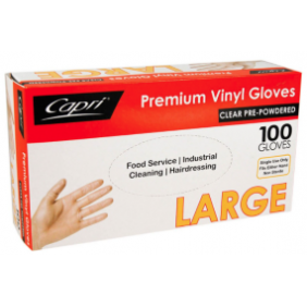 Large Natural Vinyl Gloves - Powdered (100/Box) 