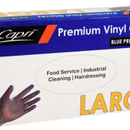 Large Blue Vinyl Gloves - Powdered (100/Box) 